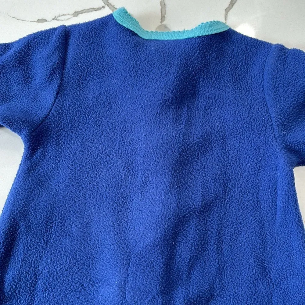 Carter's | Infant Girls Blue Floral Soft Fleece Jumpsuit Romper 0-3M